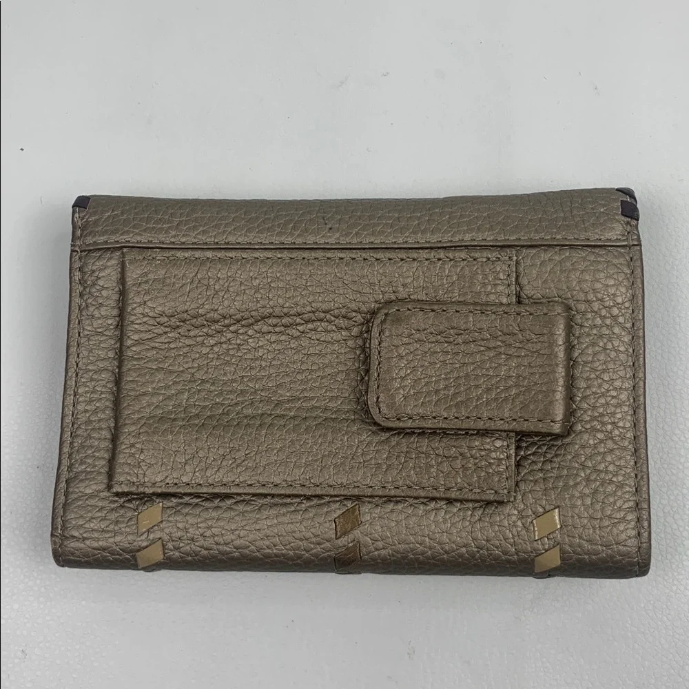 Brighton vintage leather wallet Tan with silver detail Multiple pockets